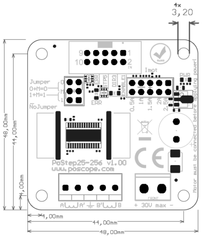 Bipolar stepper motor driver PoStep25-256