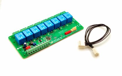 Picture of CAN relay 48V board with 8 relay outputs and CAN bus communication ability