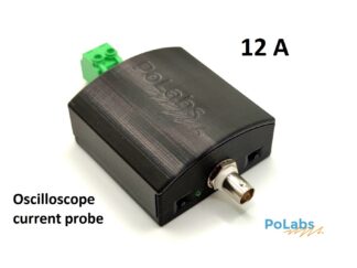 Oscilloscope current probe 12A range for measuring AC and DC currents